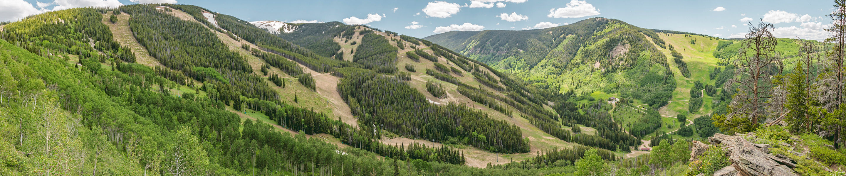 Panoramic View of Birds of Prey, Grouse and Larkspur Bowl from Overlook Trail at Beaver Creek