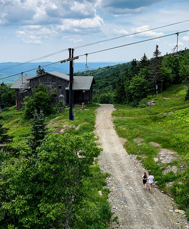 Summer Day with Hikers on Link near Ego Alley at Mount Snow