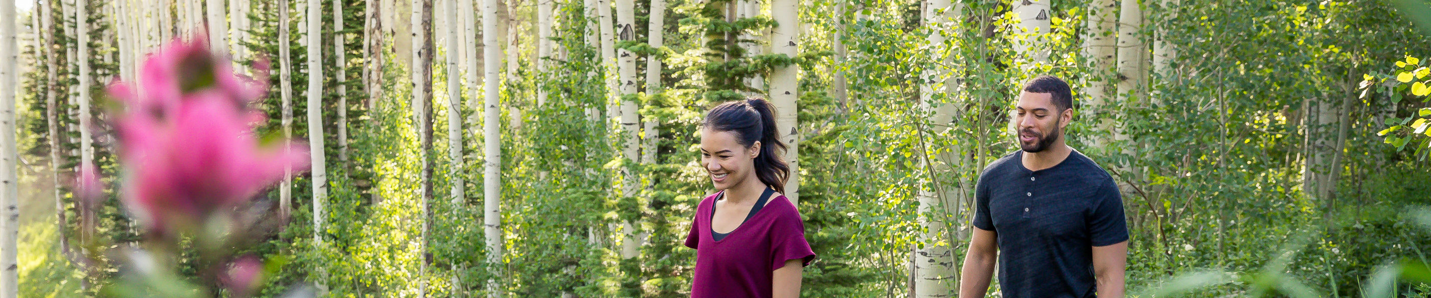 Friends hiking during a summer afternoon at Park City