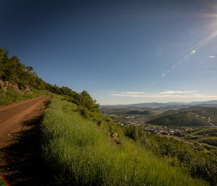 A summer view of hiking paths at Park City