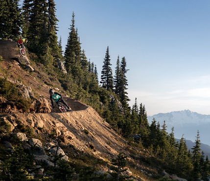 Mountain Biking on the Peak of Whistler Mountain