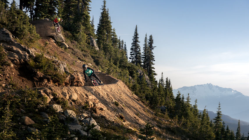 Mountain Biking on the Peak of Whistler Mountain