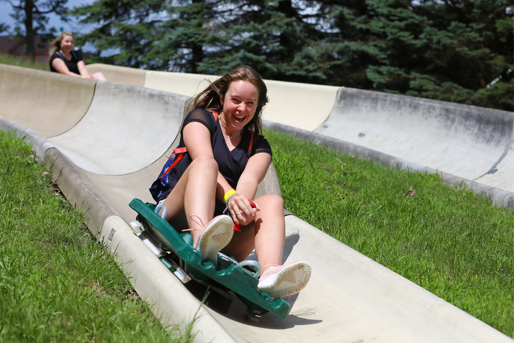 Guests Enjoy Giant Slide at Seven Springs