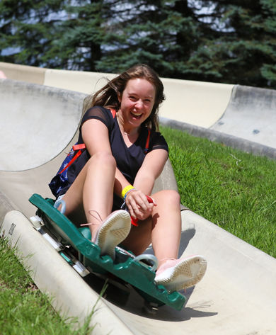 Guests Enjoy Giant Slide at Seven Springs