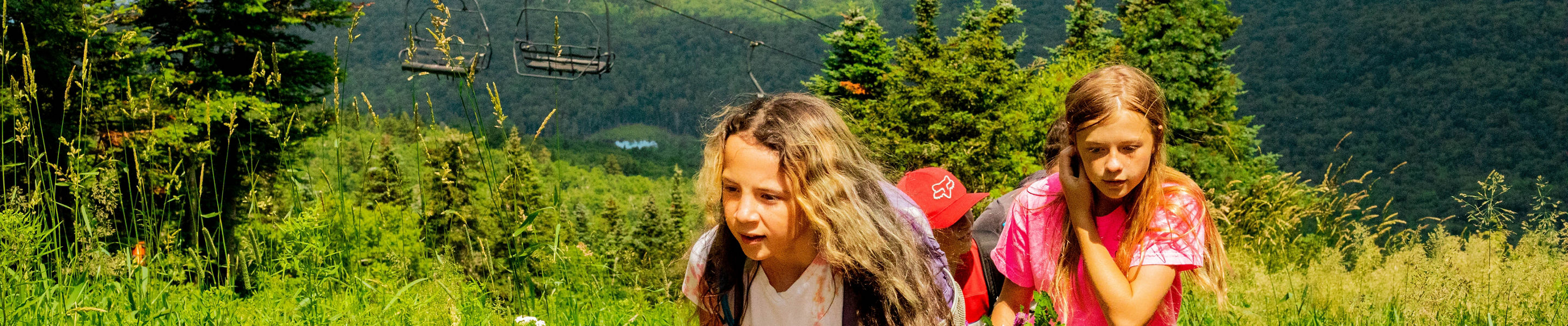 Little Girls Hike at Mount Snow
