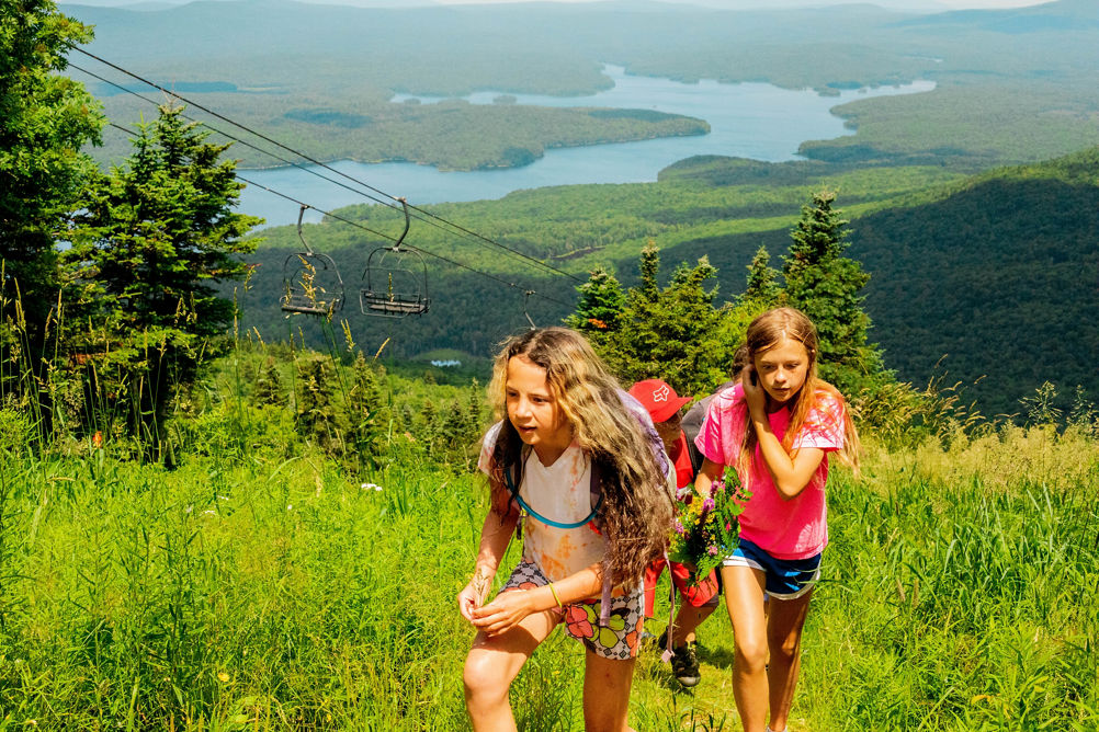 Little Girls Hike at Mount Snow