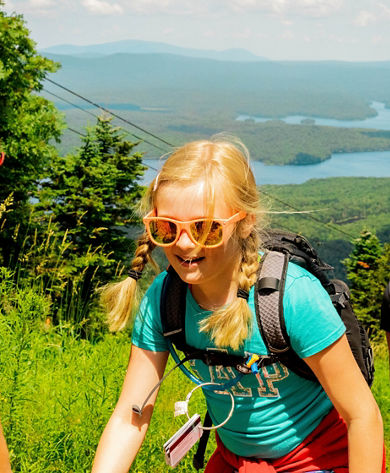 Little Girls Hike at Mount Snow