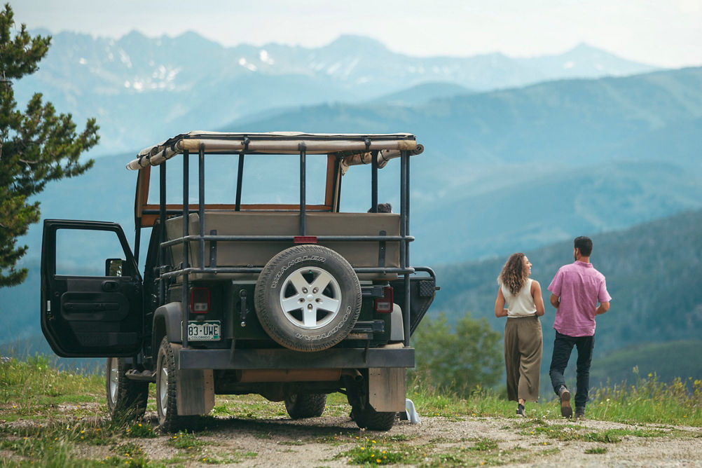 Couple Stops to Soak in the Views during a 4x4 Tour in Beaver Creek, CO