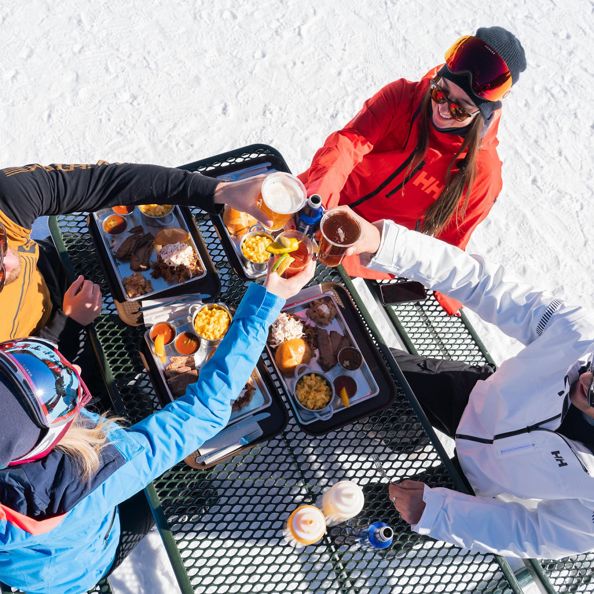 Friends enjoy lunch at Labonte's BBQ in Keystone, CO.