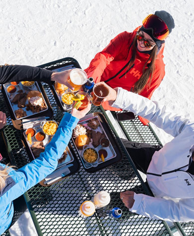 Friends enjoy lunch at Labonte's BBQ in Keystone, CO.