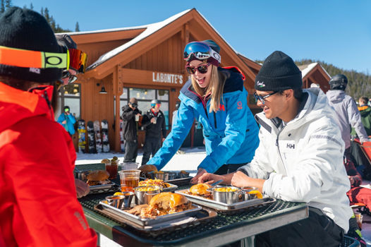 Friends enjoy lunch at Labonte's BBQ in Keystone, CO.