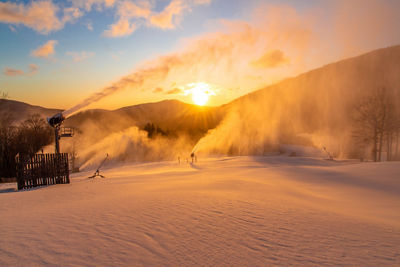 Sunrise Snowmaking at Hunter Mountain