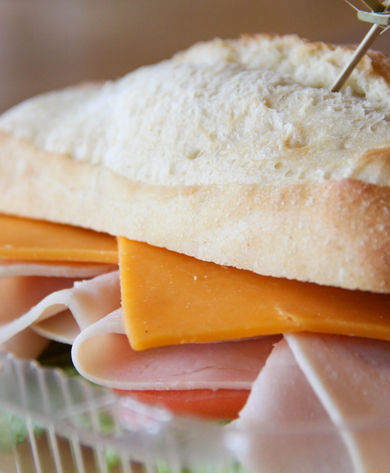 Sandwich in a grab & go container at Mt. Brighton