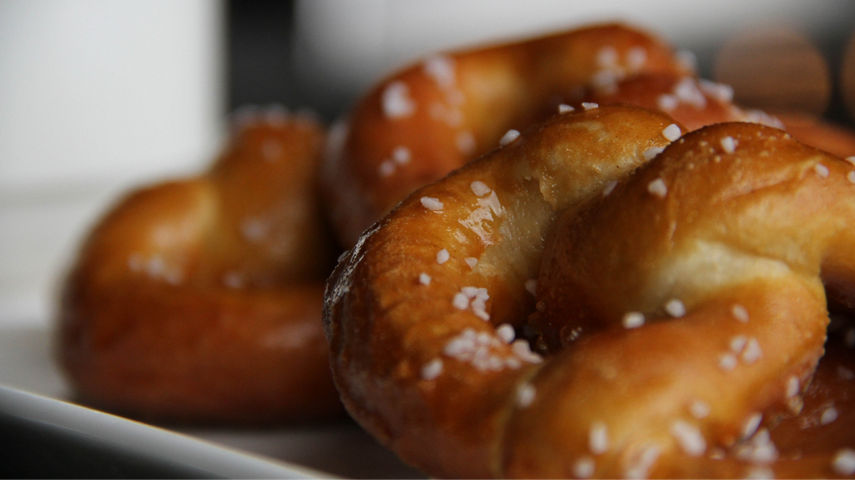 A close up of the pretzel appetizer at Mt. Brighton