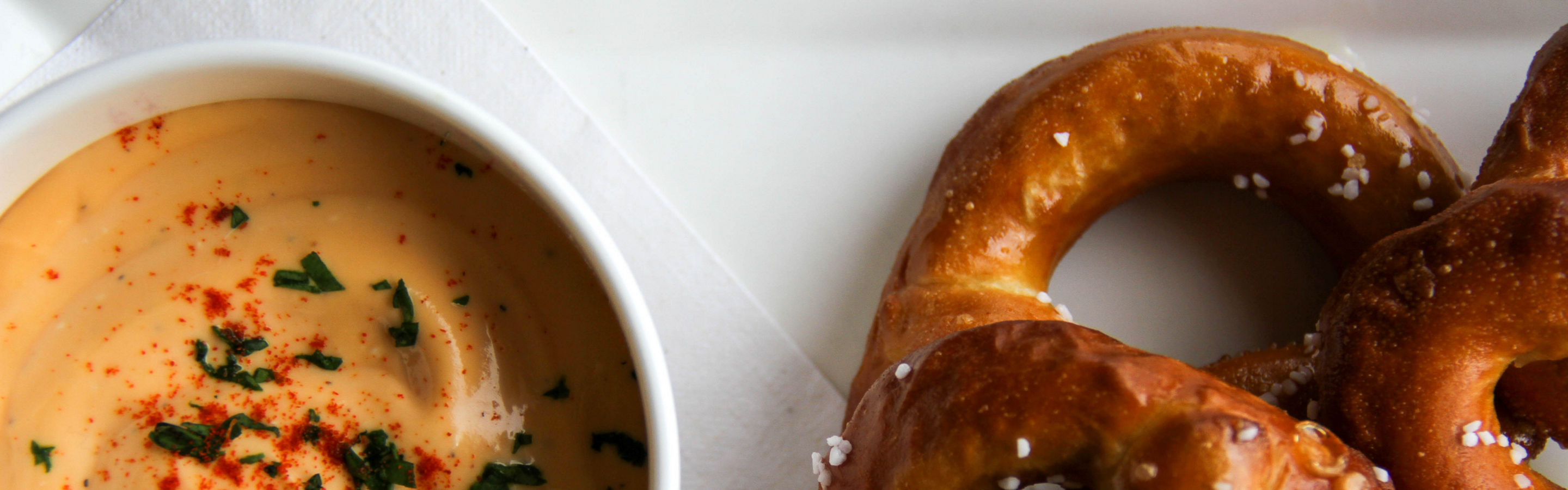 Soft pretzels with cheese dip appetizer  at Mt. Brighton