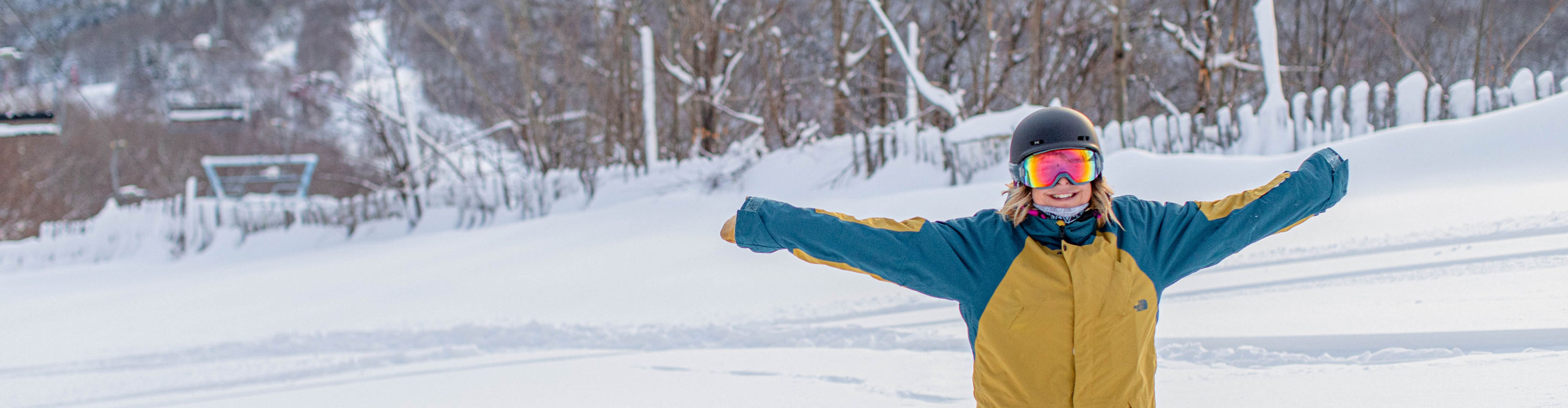 Woman Posing on Ski Run at Hunter Mountain
