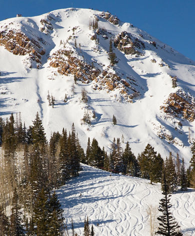 A scenic view of the slopes at Park City