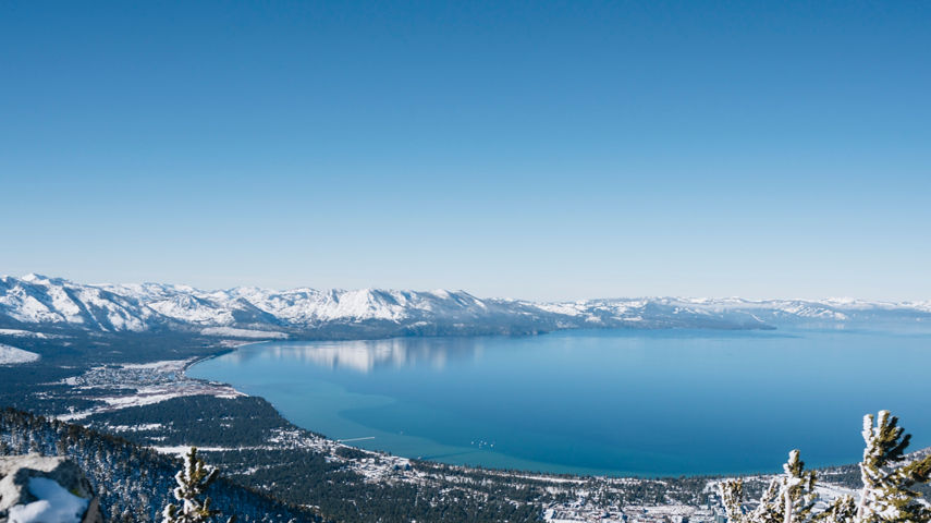 Friends Skiing at Olympic Express at Heavenly