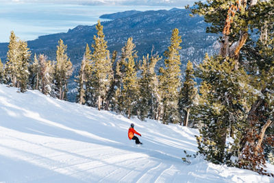 Friends Skiing at Olympic Express at Heavenly