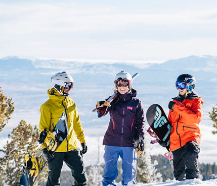 Friends Skiing at Olympic Express at Heavenly