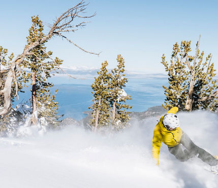 Friends Skiing at Olympic Express at Heavenly