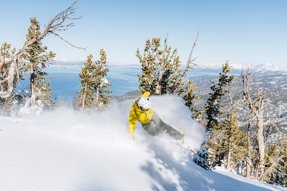 Friends Skiing at Olympic Express at Heavenly