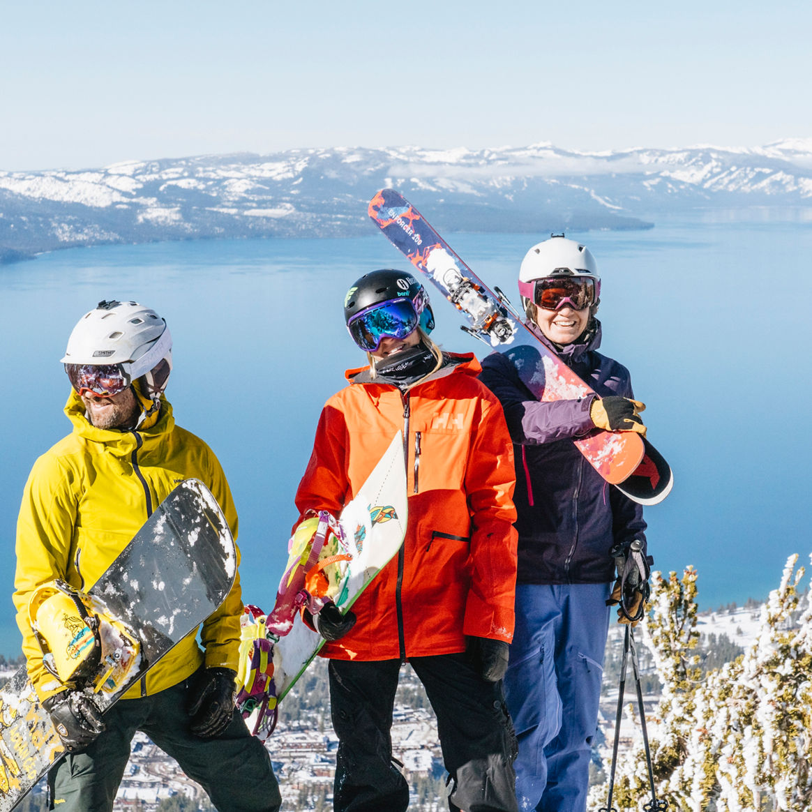 Friends Skiing at Olympic Express at Heavenly