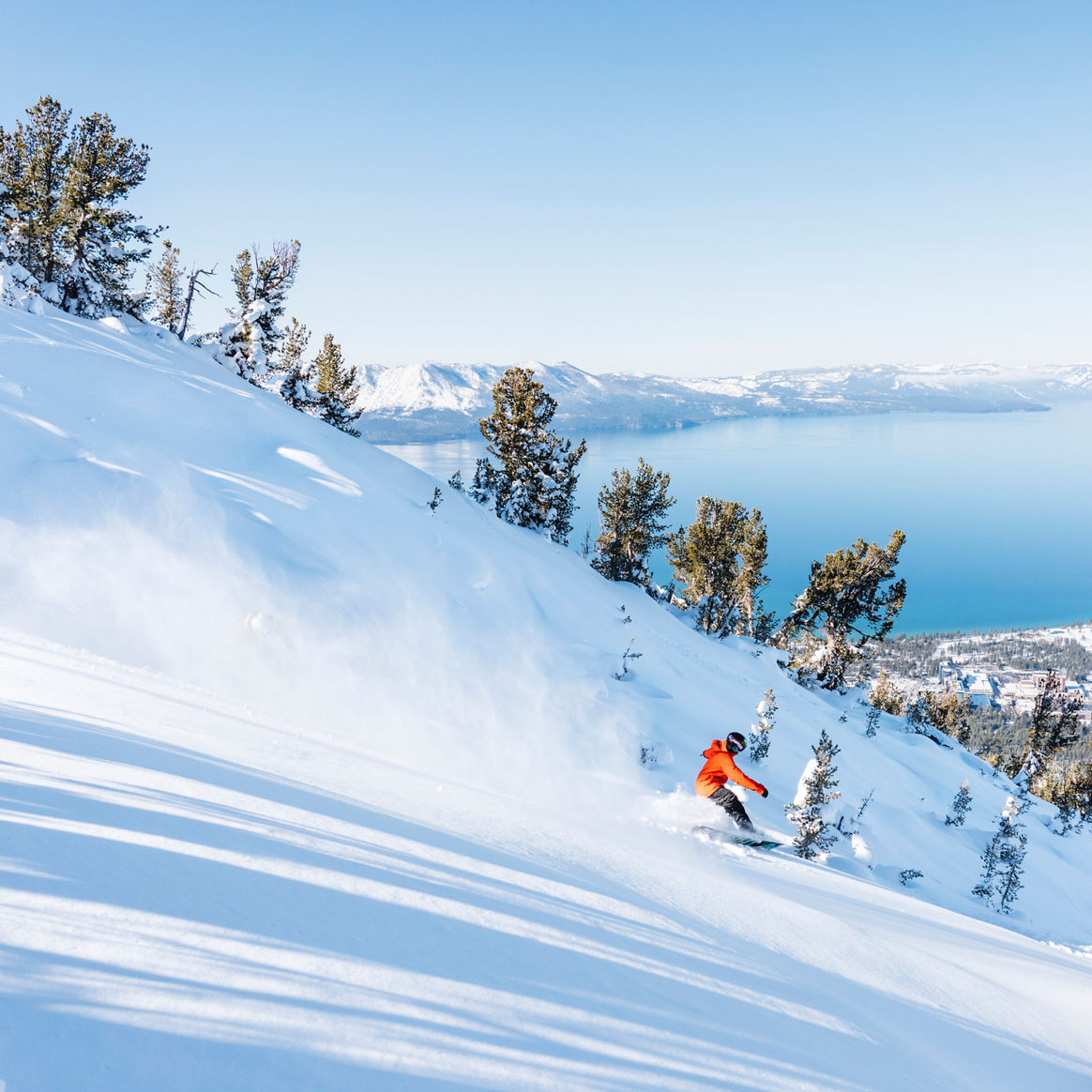 Friends Skiing at Olympic Express at Heavenly