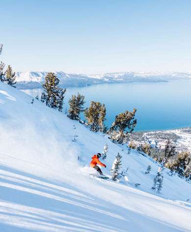 Friends Skiing at Olympic Express at Heavenly