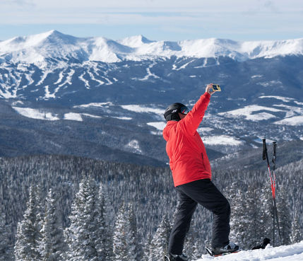 Taking a selfie after fresh snowfall in Keystone, CO.