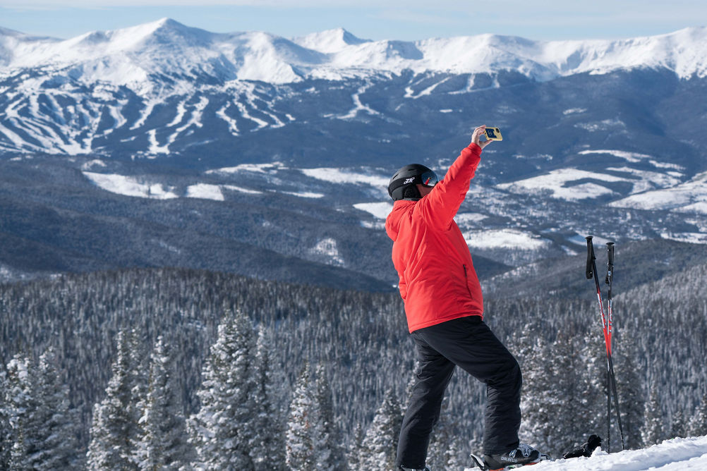 Taking a selfie after fresh snowfall in Keystone, CO.