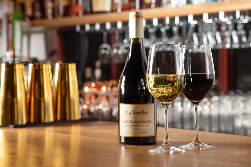 Red and White Wine Served at Bourbon Pub in The Village at Northstar