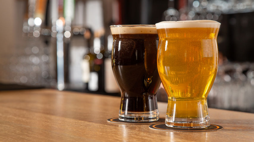 Two Draft Beers at Bourbon Pub in The Village at Northstar