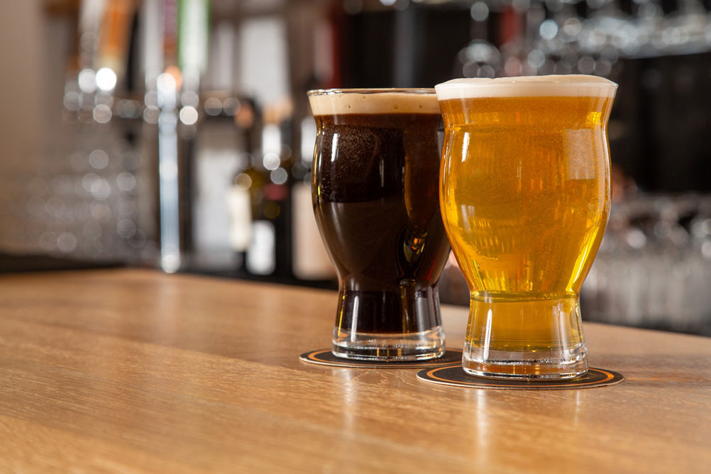 Two Draft Beers at Bourbon Pub in The Village at Northstar