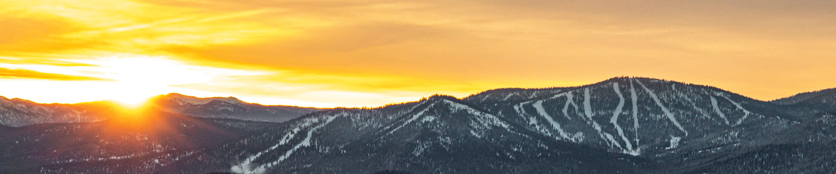 Sun Rises Over the Mountains near Northstar California Resort