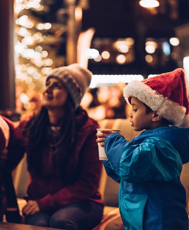 Kids Enjoy Hot Chocolate During Noel Nights in The Village at Northtar
