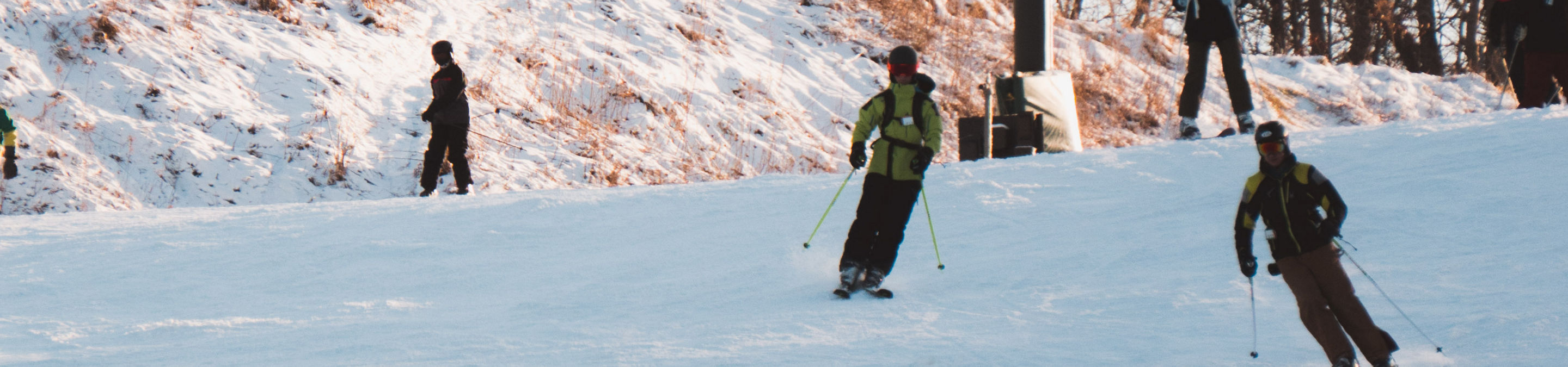 Skier Makes Turns Downhill at Boston Mills