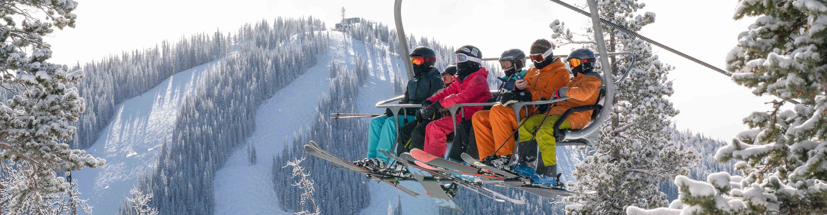 Scenic views of Ruby chairlift on the backside of Dercum Mountain at Keystone, CO.