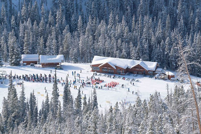 Scenic views with blue skies after fresh snowfall in Keystone, CO.