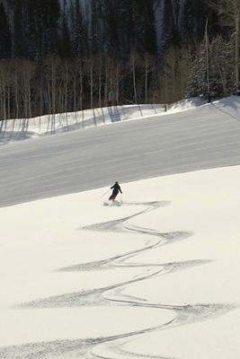 Skier in morning light at Park City