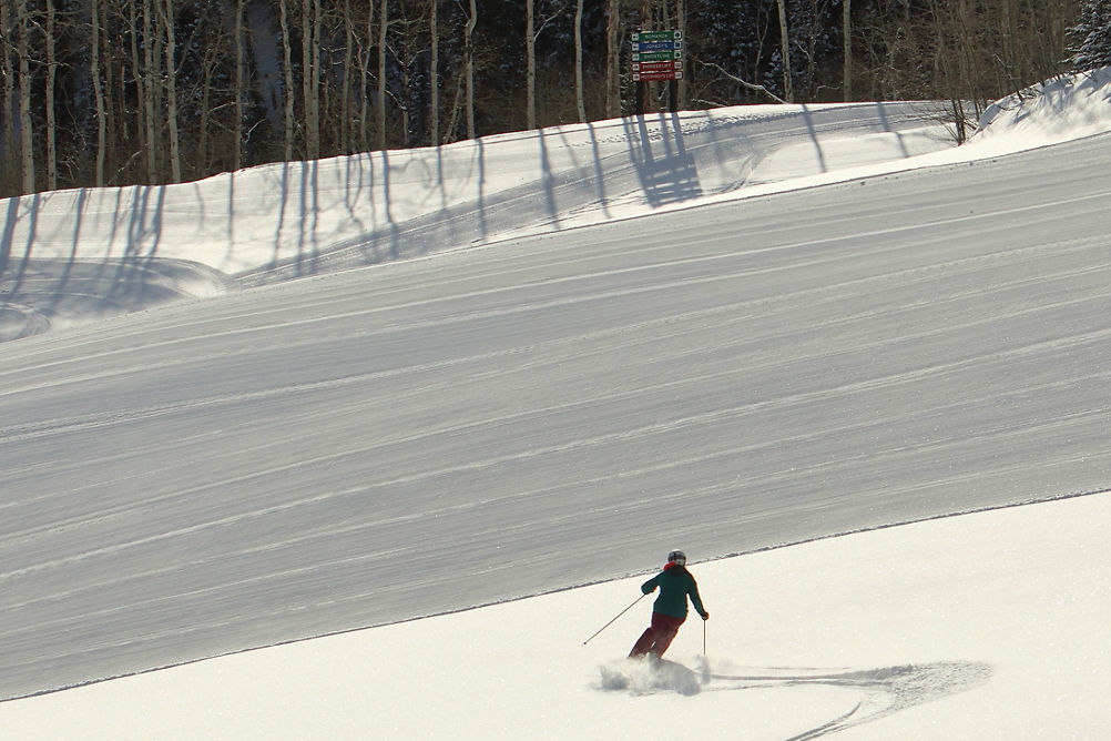 Skier in morning light at Park City