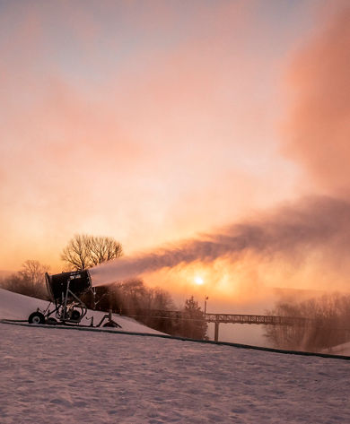 Sunrise Snow Gun at the top of Highlands at Afton Alps