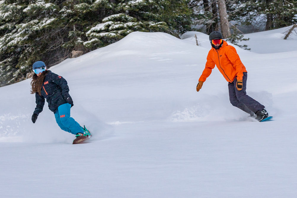 Friends Snowboard Powder at Northstar California