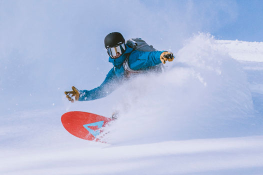 Male Snowboarder in Powder at Kirkwood