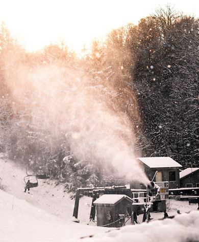 Chairlift on Snowy Day at Boston Mills