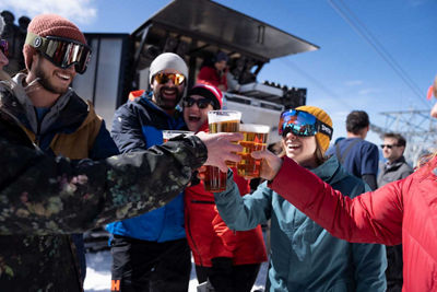 Group cheers at DJ Cat at Heavenly
