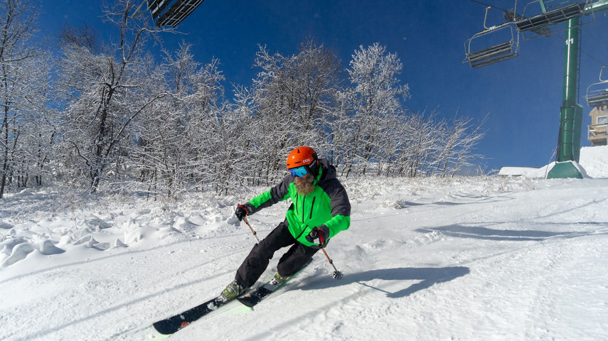 Skier Makes Turn on Exhibition at Whitetail