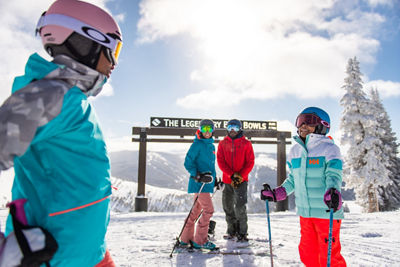 Family Getting Ready to Ski on Vail Mountain