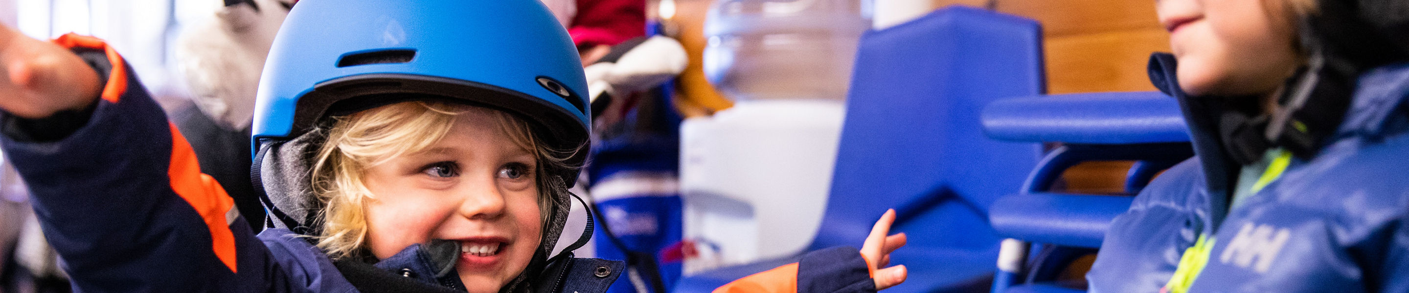 Kids Learning How to Ski on Mount Sunapee's South Peak