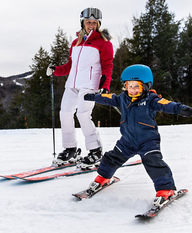 Kids Learning How to Ski on Mount Sunapee's South Peak